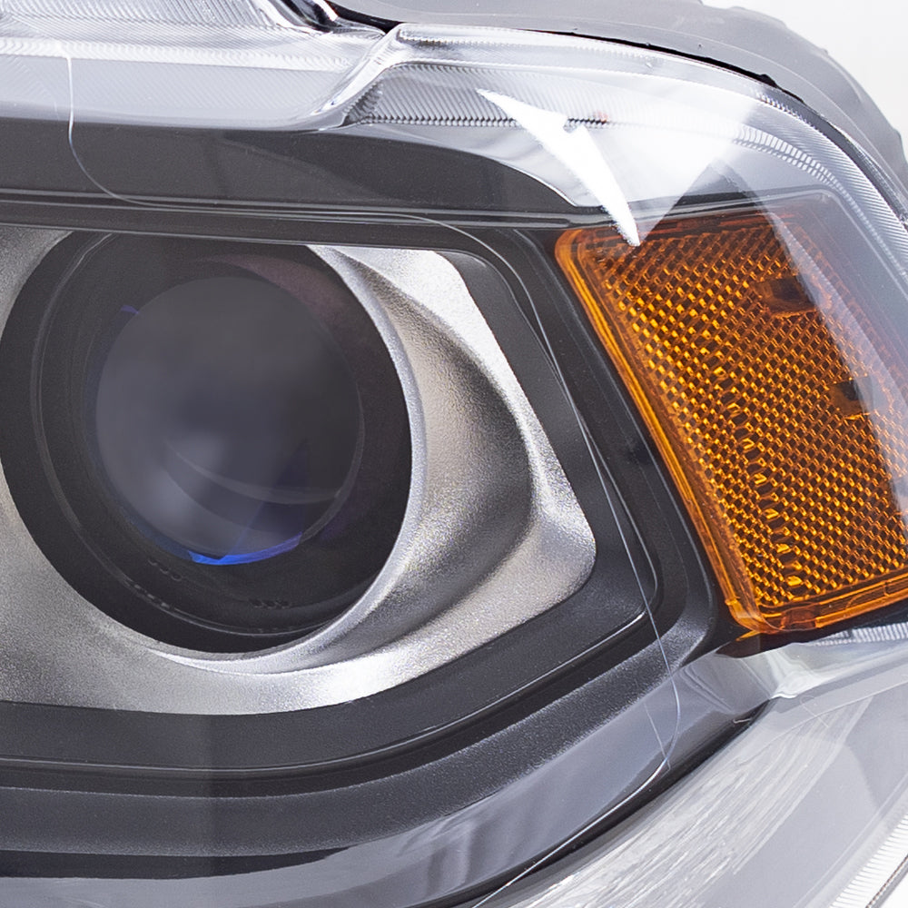 Brock Aftermarket Replacement Driver Left Halogen Combination Headlight Assembly With Black Bezel-Daytime Running Light Compatible With 2014-2015 Dodge Durango