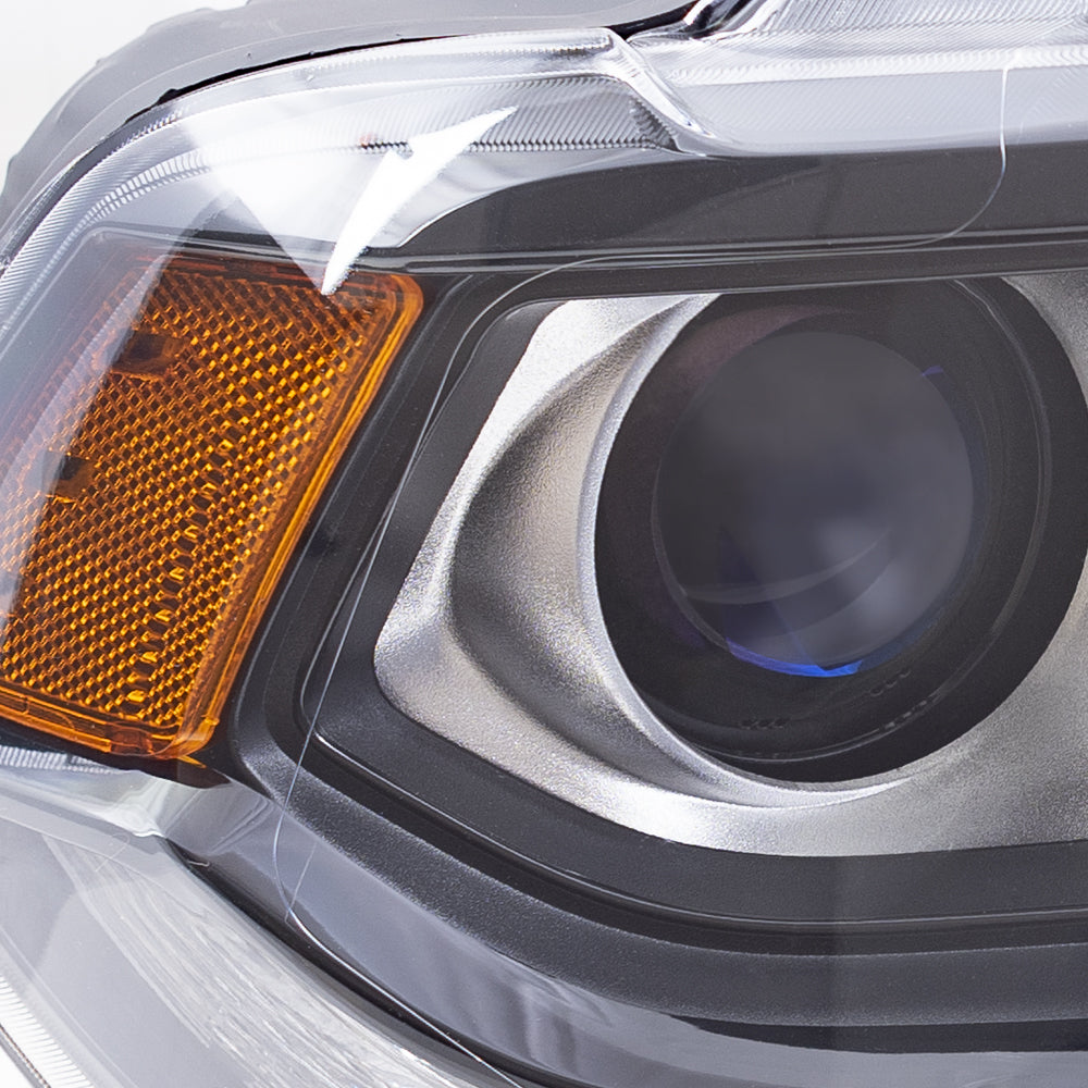 Brock Aftermarket Replacement Passenger Right Halogen Combination Headlight Assembly With Black Bezel-Daytime Running Light Compatible With 2014-2015 Dodge Durango