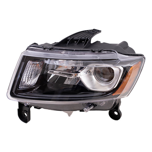 2014-2016 Jeep Grand Cherokee Halogen Combination Headlight Assembly With Black Bezel LH