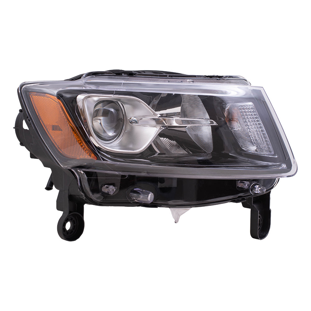 2014-2016 Jeep Grand Cherokee Halogen Combination Headlight Assembly With Black Bezel Set LH+RH