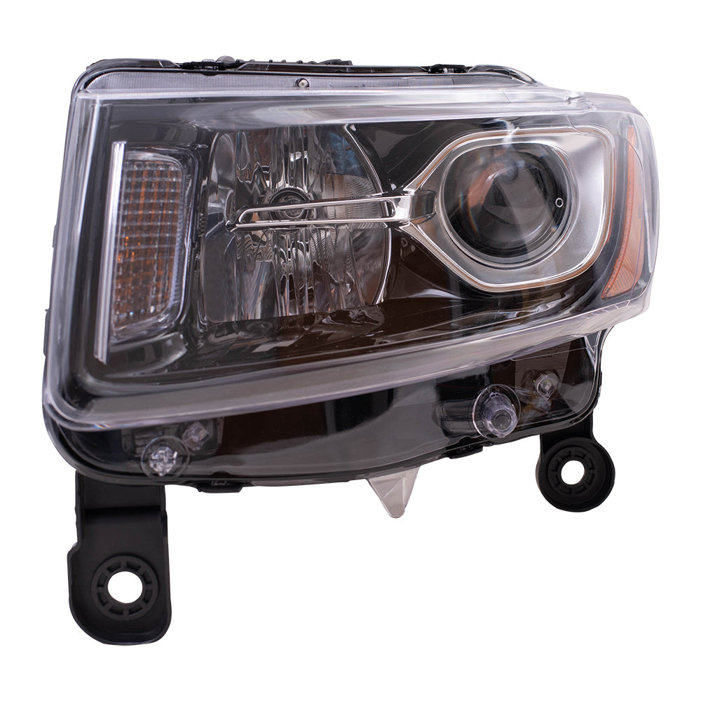 2014-2016 Jeep Grand Cherokee Halogen Combination Headlight Assembly With Black Bezel LH