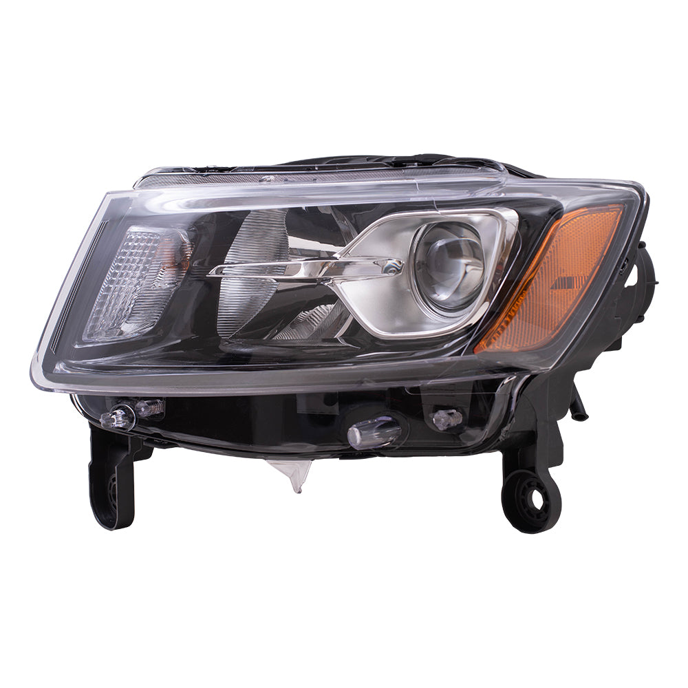 2014-2016 Jeep Grand Cherokee Halogen Combination Headlight Assembly With Black Bezel LH