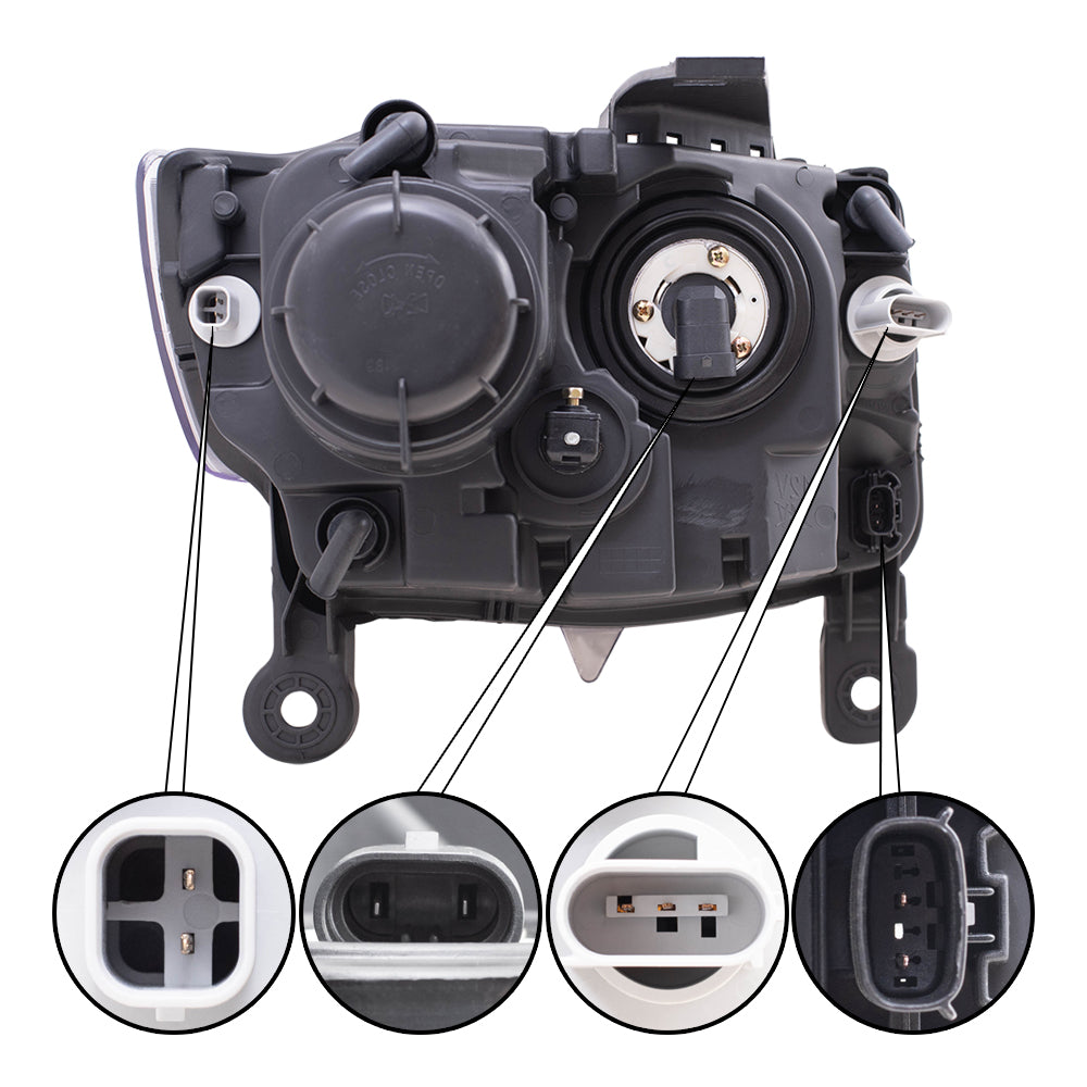 2014-2016 Jeep Grand Cherokee Halogen Combination Headlight Assembly With Black Bezel LH