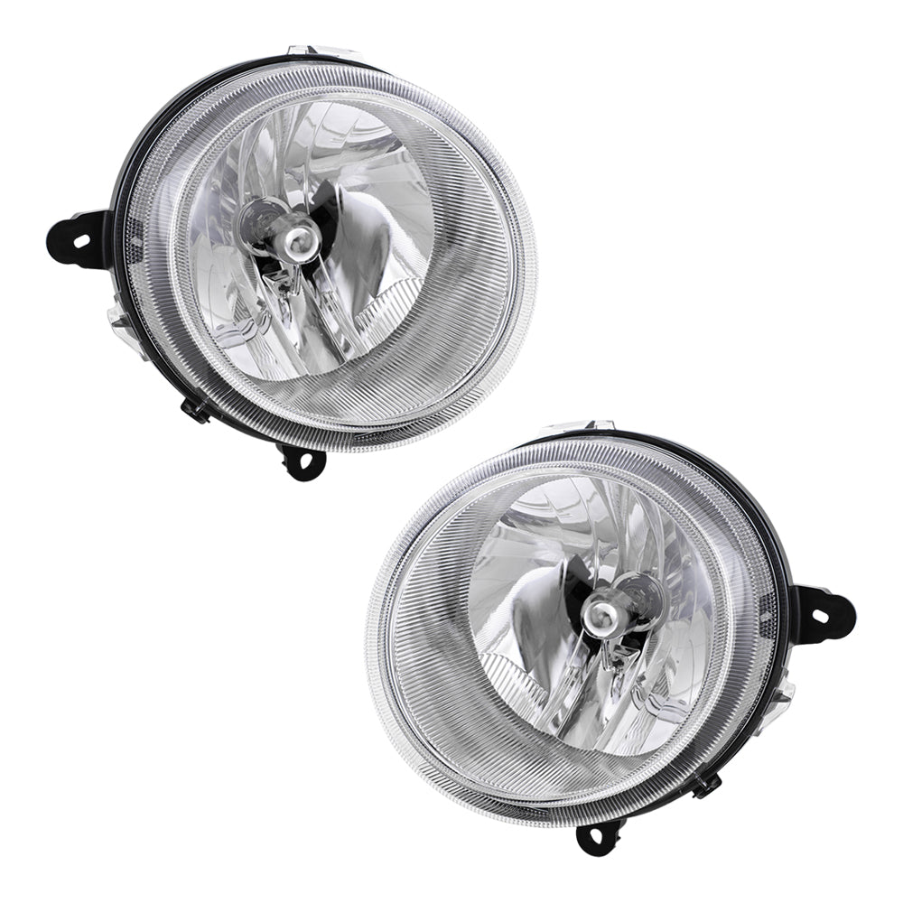 Brock Replacement Set Halogen Headlights Compatible with 2007-2010 Compass 2007-2017 Patriot 5303843AE 5303842AE