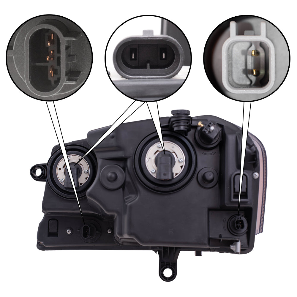 Brock Replacement Set Driver and Passenger Halogen Headlights with Chrome Bezel Compatible with 2008-2014 Avenger 5116203AE 5116202AE