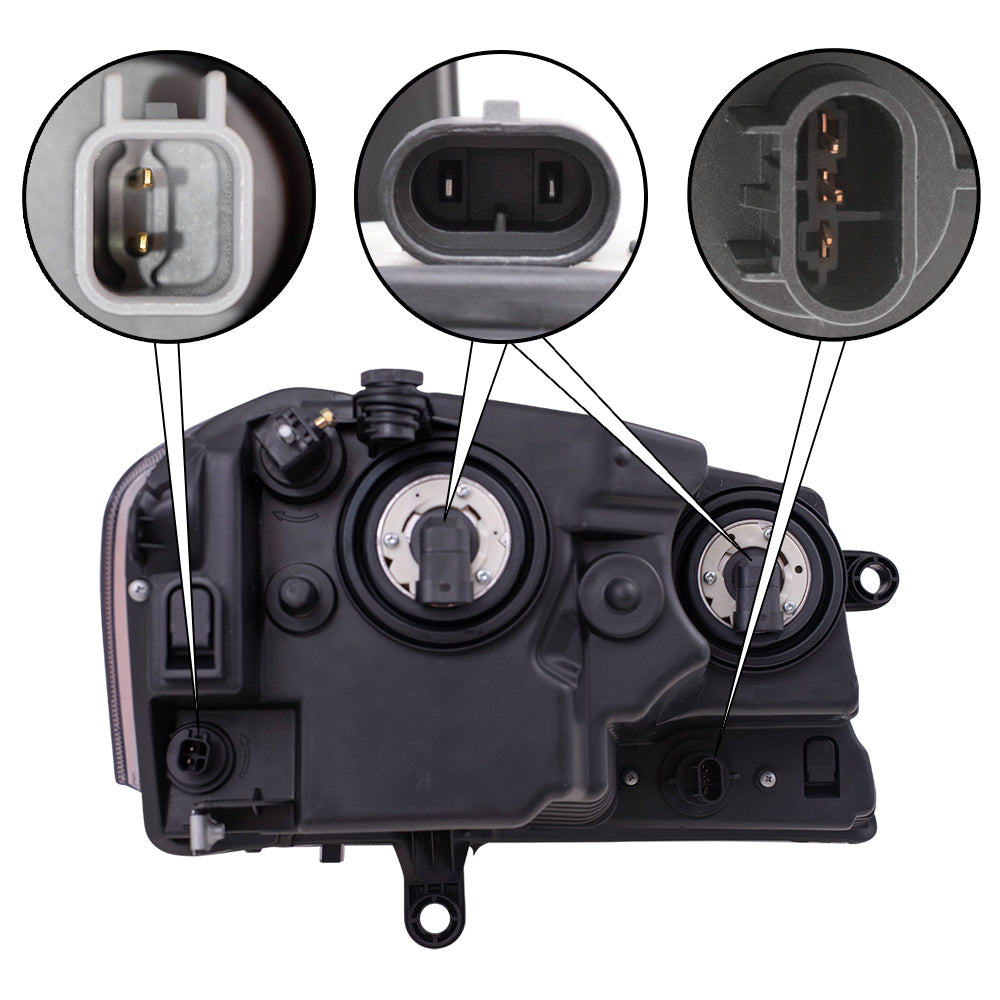 Headlight Assembly for 08-14 Dodge Avenger Drivers Lens Chrome Bezel 5116203AE