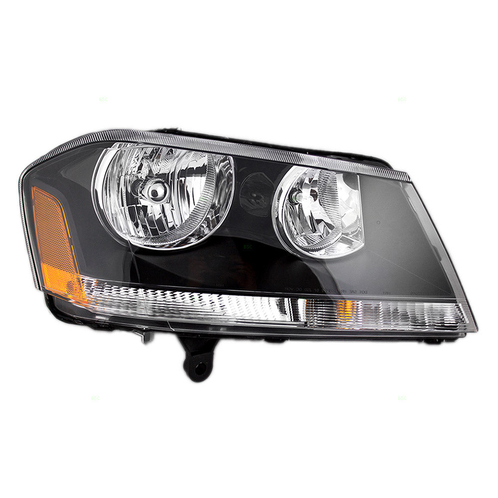 Headlight Assembly for 08-13 Dodge Avenger Passengers Lamp Black Bezel 5303744AD