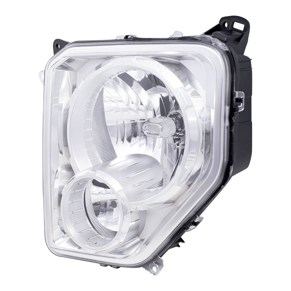 Brock Aftermarket Replacement Driver Left Passenger Right Halogen Combination Headlight Assembly With Fog Light Chrome Bezel Set Compatible With 2008-20012 Jeep Liberty
