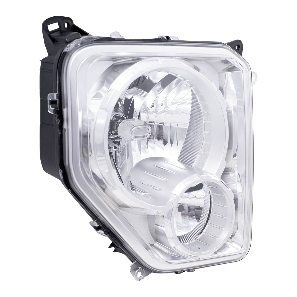 Brock Aftermarket Replacement Passenger Right Halogen Combination Headlight Assembly With Fog Light Chrome Bezel Compatible With 2008-20012 Jeep Liberty