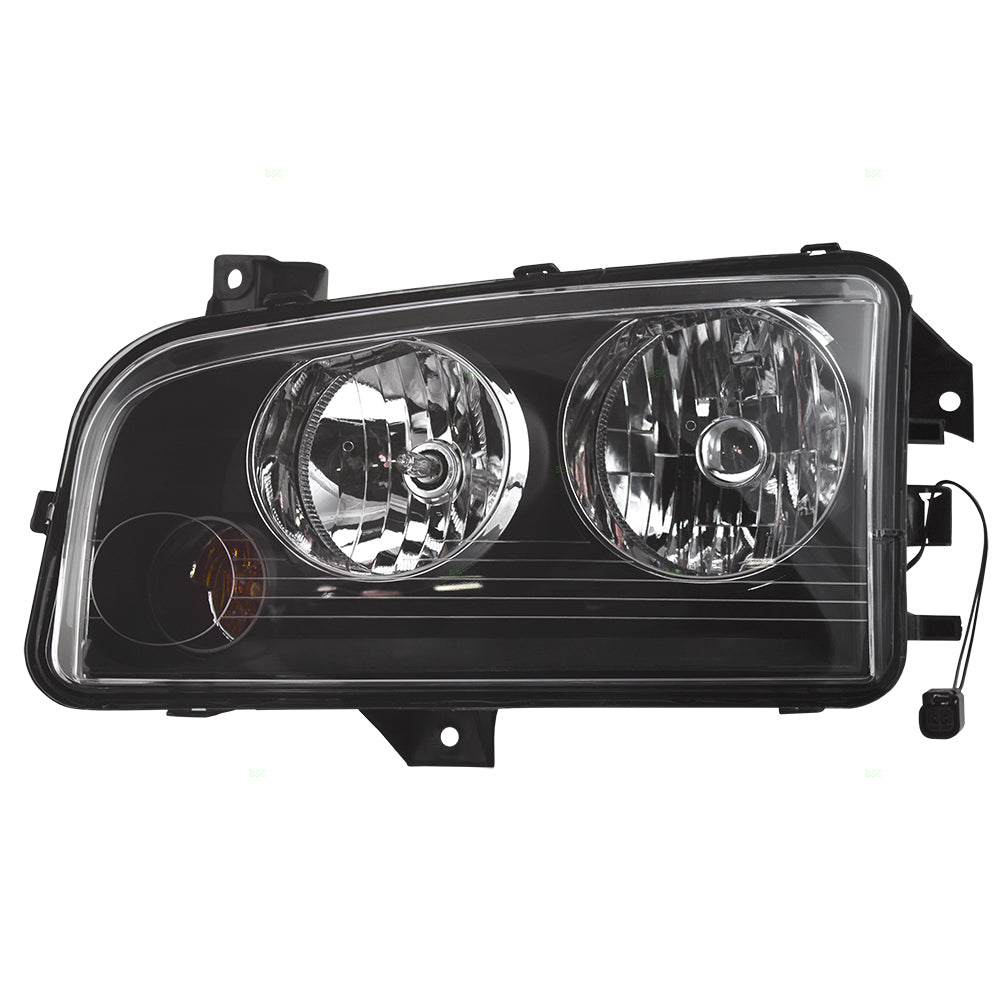 Brock Headlight Assembly for 06-10 Dodge Charger Drivers Halogen w/ Amber Signal Light