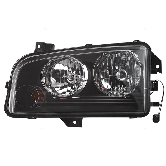 Brock Headlight Assembly for 06-10 Dodge Charger Drivers Halogen w/ Amber Signal Light