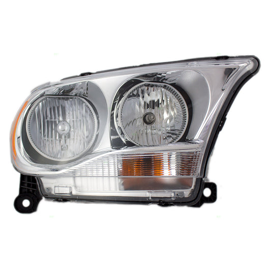 Headlight Assembly for 11-13 Dodge Durango Passengers Halogen Lens Chrome Bezel