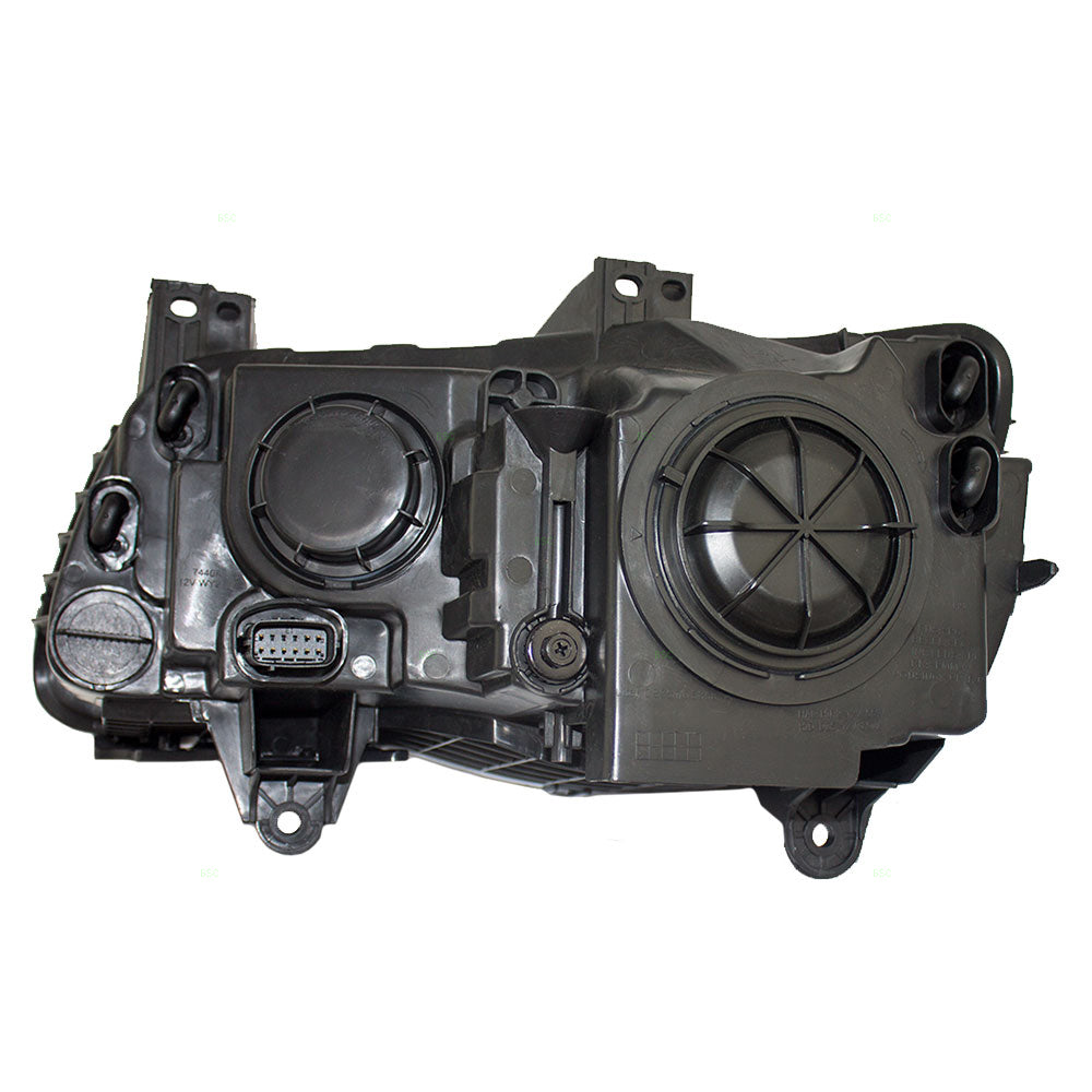 Brock Replacement Passenger Halogen Headlight with Chrome Bezel Compatible with 2011-2014 300 68143002AB