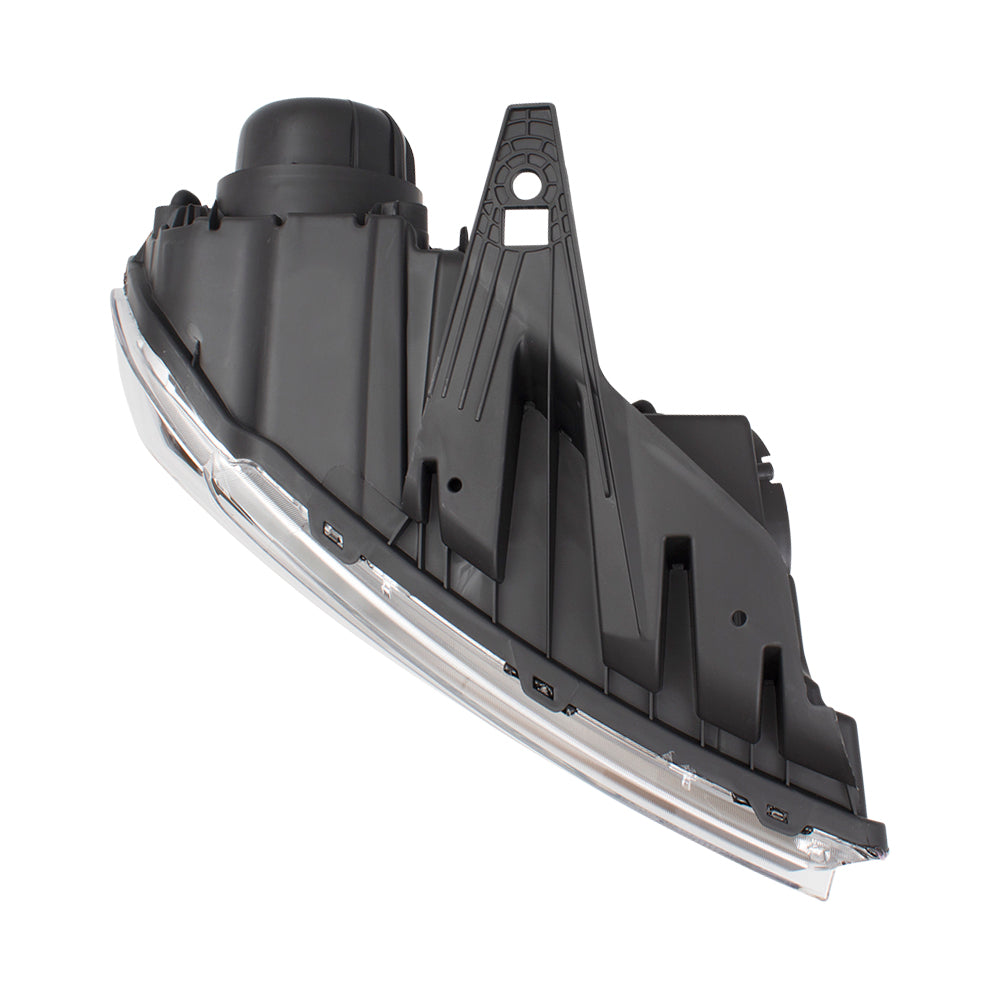 Brock Replacement Passenger Halogen Combination Headlight Chrome Trim Compatible with 2014-2015 Durango 68188730AF