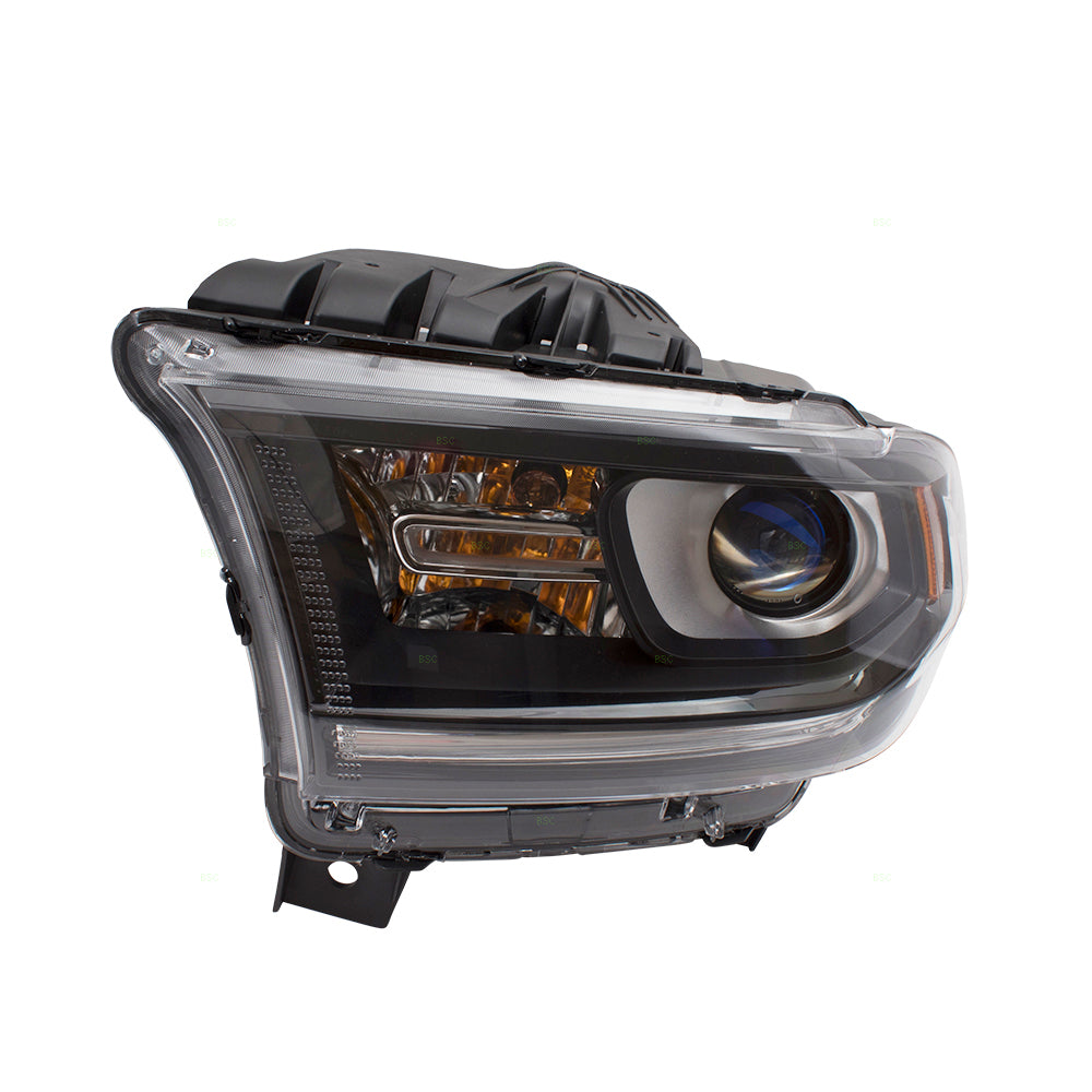 Brock Replacement Driver Halogen Combination Headlight with Black Trim Compatible with 2014-2015 Durango 68184827AF