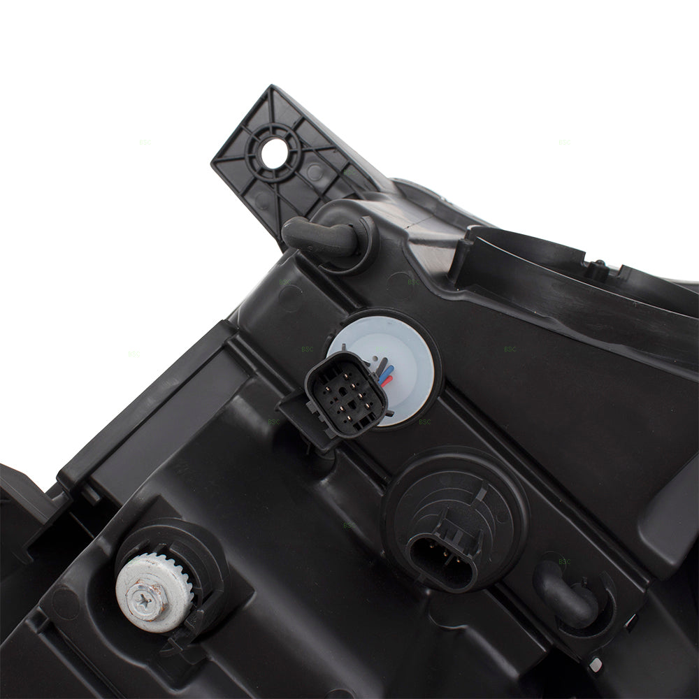 Brock Replacement Passenger Halogen Combination Headlight with Black Trim Compatible with 2014-2015 Durango 68184826AF