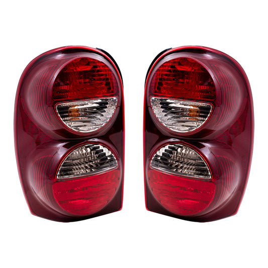 Brock Replacement Set Driver and Passenger Tail Lights Compatible with 2005-2007 Liberty 55157061AC 55157060AD