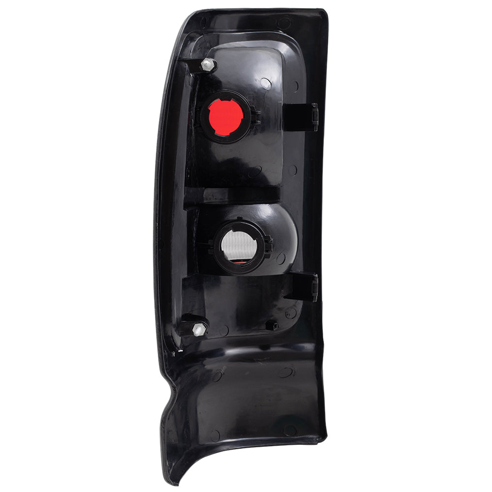 Brock Replacement Tail Lights Compatible with 1994-2001 1500 Pickup Truck 1994-2002 2500 3500 Set with Textured Black Bezels 55055265AC 55055264AC