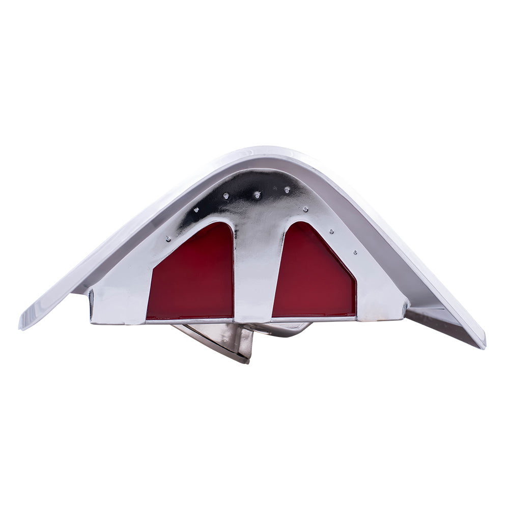 Brock Replacement Driver Tail Light Red Trim with Chrome Housing Compatible with 1981-1993 Pickup Truck charger 55054795