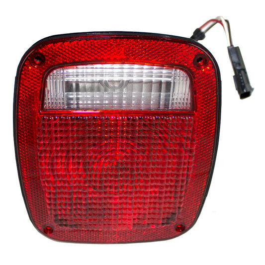 Brock Replacement Driver Tail Light with Flat Female Connector Compatible with 1991-1995 Wrangler 1997 Wrangler 56018649