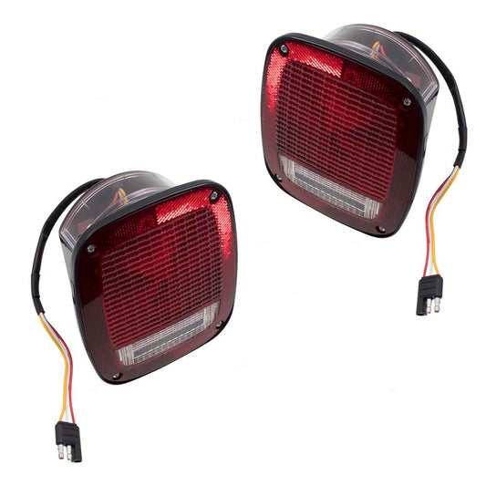 Brock Replacement Set Driver and Passenger Tail Lights Compatible with 1976-1980 CJ Series J5457197 J5457198