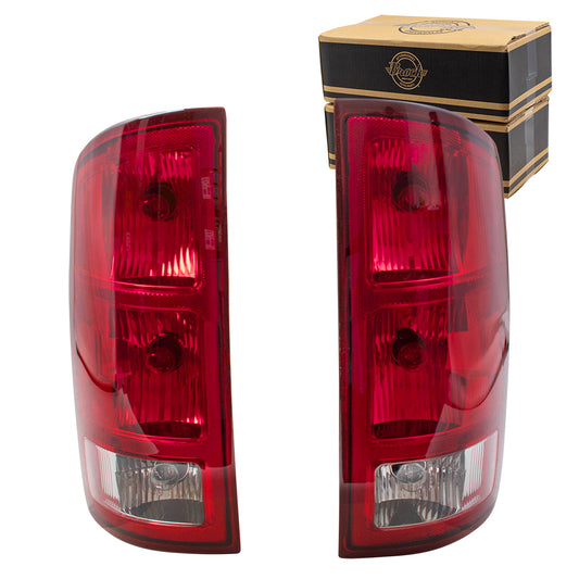 Brock Replacement Tail Lights Compatible with 2002-2006 Pickup Truck Set Driver and Passenger with Circuit Board 55077347AF 55077348AF