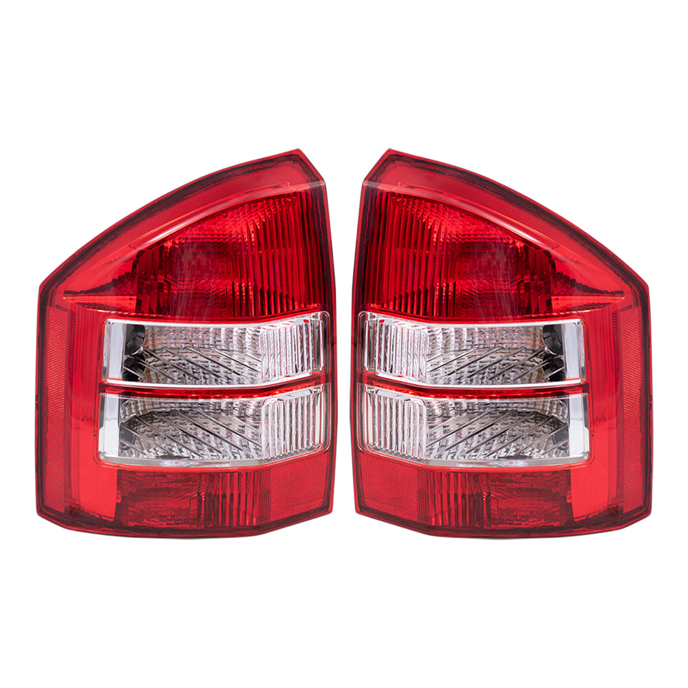 Brock Replacement Set Driver and Passenger Tail Light Compatible with 2007-2010 Compass 5303879AD 5303878AD