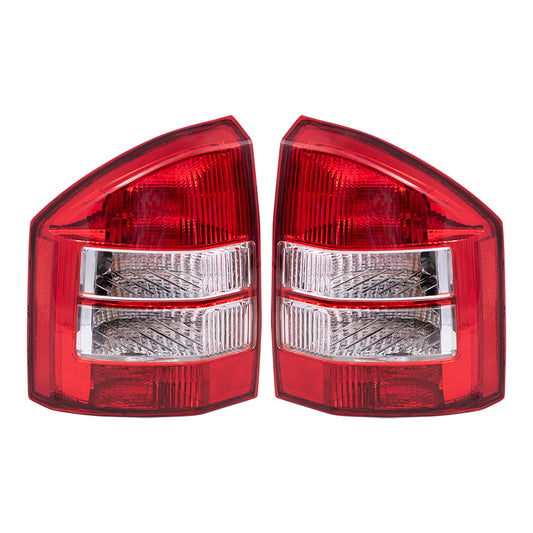 Brock Replacement Set Driver and Passenger Tail Light Compatible with 2007-2010 Compass 5303879AD 5303878AD