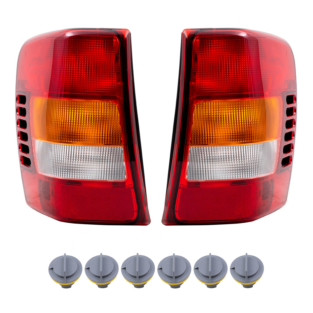 8Pc Tail Lights W/Circuit Board &Bulb Sockets W/O Bulbs for 02-04 Grand Cherokee