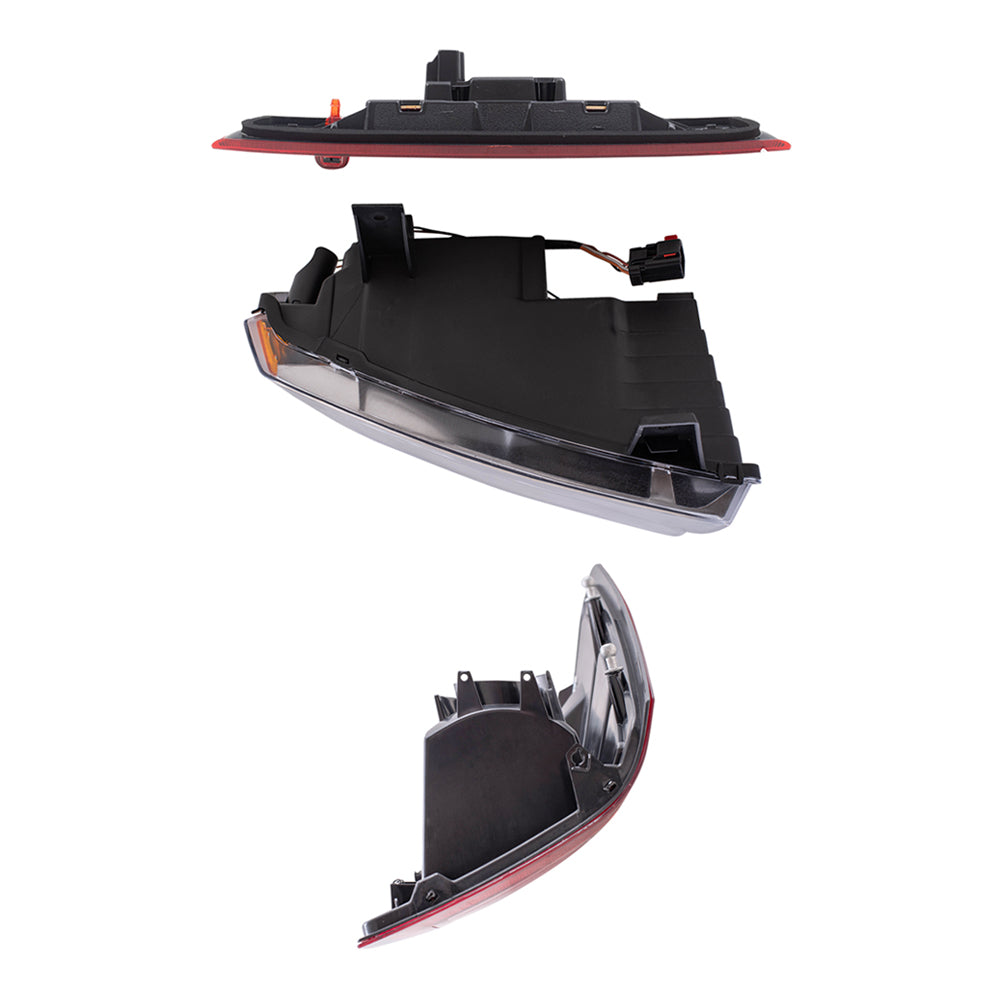 Brock Replacement Driver and Passenger Side Halogen Combination Headlight Assemblies, Tail Light Units & 3rd Brake Light 5 Piece Set Compatible with 2005-2006 Grand Cherokee