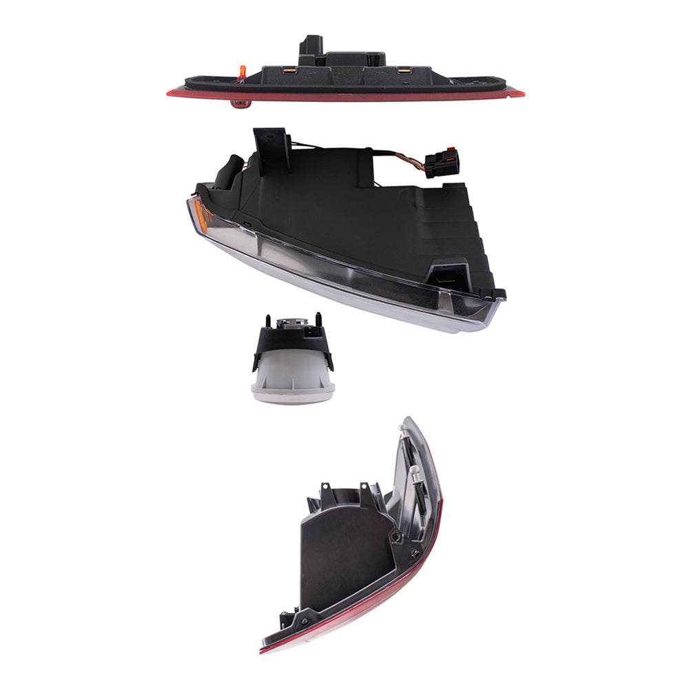 Brock Replacement Driver and Passenger Side Halogen Combination Headlight Assemblies, Fog Light Assemblies, Tail Light Units and 3rd Brake Light 7 Piece Set Compatible with 2005-2006 Grand Cherokee