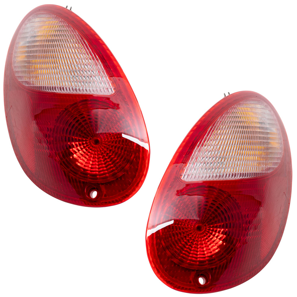 Brock Replacement Set Driver and Passenger Tail Lights Compatible with 2006-2010 PT Cruiser 5116223AB 5116222AB