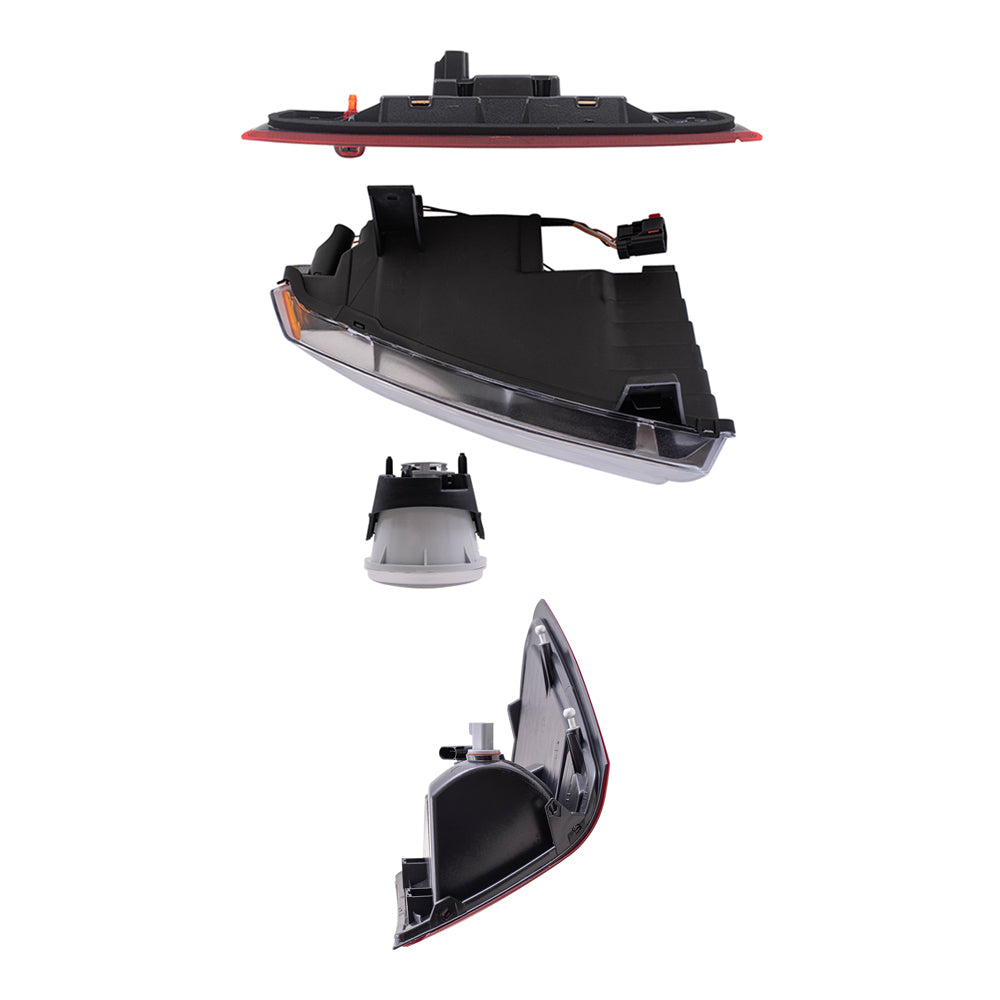 Brock Replacement Driver and Passenger Side Halogen Combination Headlights, Fog Lights & Tail Lights, and 3rd Brake Light 7 Piece Set Compatible with 2007 Grand Cherokee