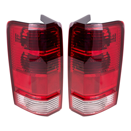 Brock Replacement Set Driver and Passenger Tail Lights Compatible with 2007-2011 Nitro 55157151AG 55157150AC