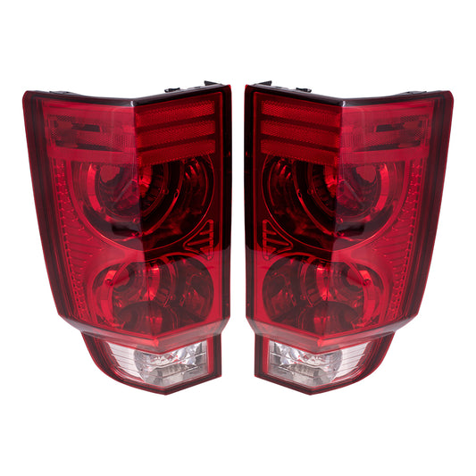 Brock Replacement Set Driver and Passenger Tail Lights Compatible with 2006-2010 Commander 55396459AH 55396458AH