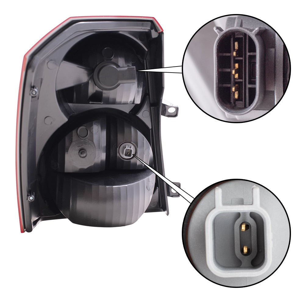 Brock Replacement Set Driver and Passenger Tail Lights Compatible with 2008-2012 Caliber 5160361AA 5160360AA