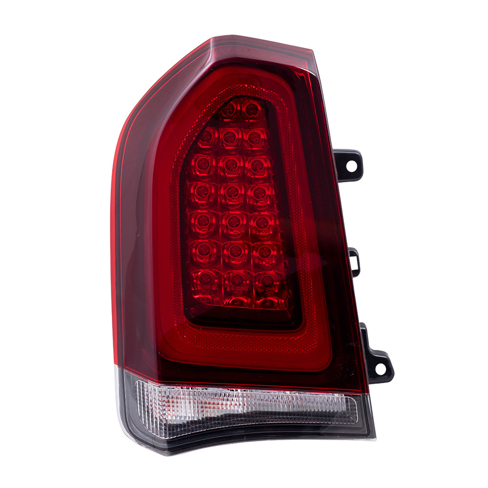 Brock Replacement Driver Tail Light with Black Trim Compatible with 2015-2019 300