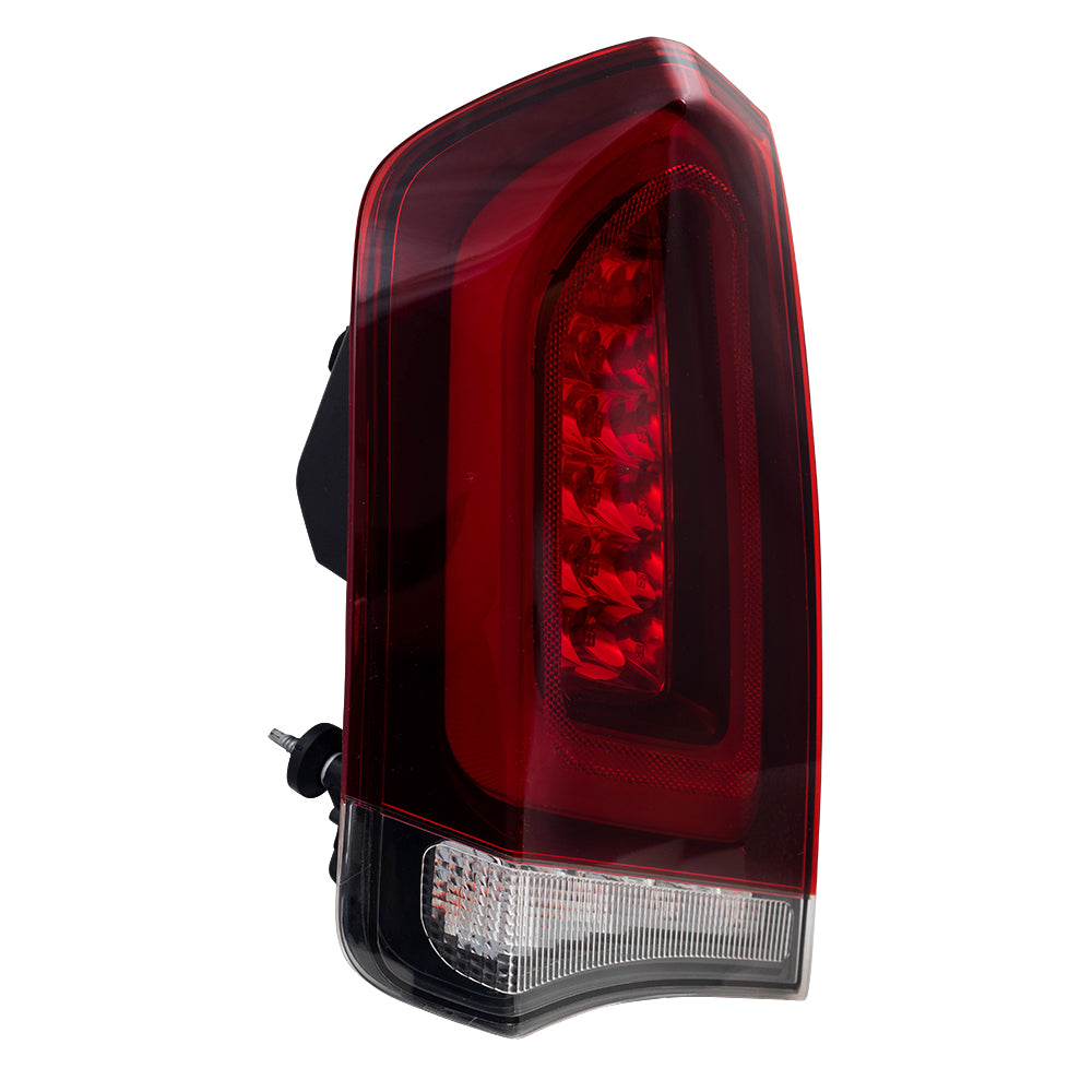 Brock Replacement Driver Tail Light with Black Trim Compatible with 2015-2019 300
