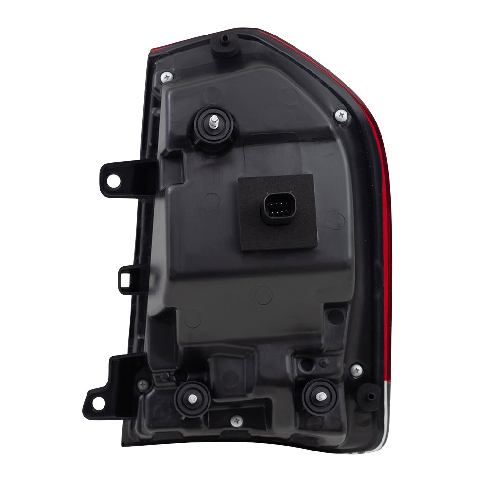 Brock Replacement Driver Tail Light with Black Trim Compatible with 2015-2019 300