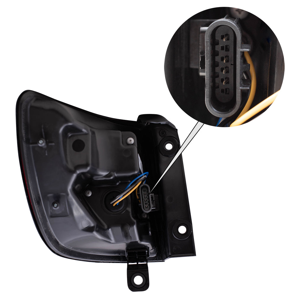 Brock Replacement Passenger Tail Light Quarter Panel Mounted Compatible with 2014-2020 Durango