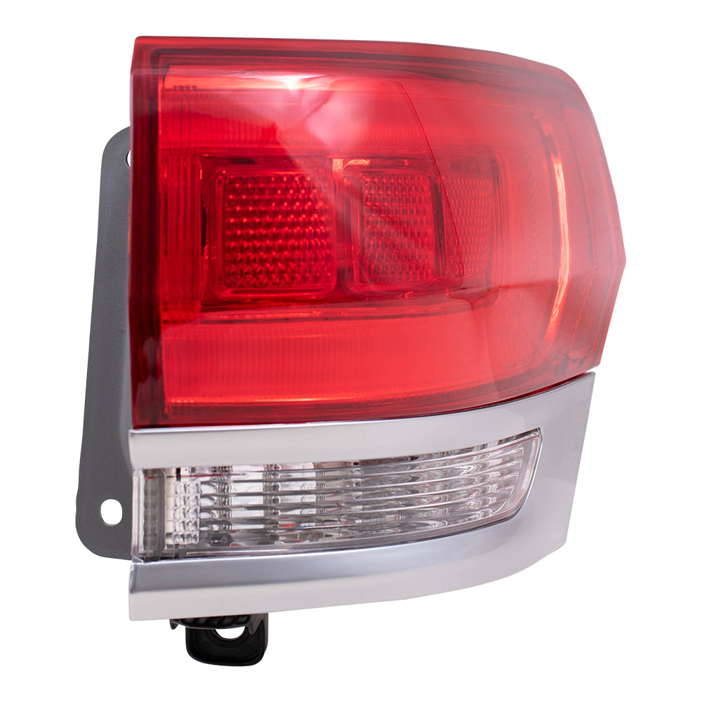 Brock Replacement Driver and Passenger Side Tail Light Assemblies with Platinum Insert Body Mounted Panel Compatible with 2014-2020 Grand Cherokee