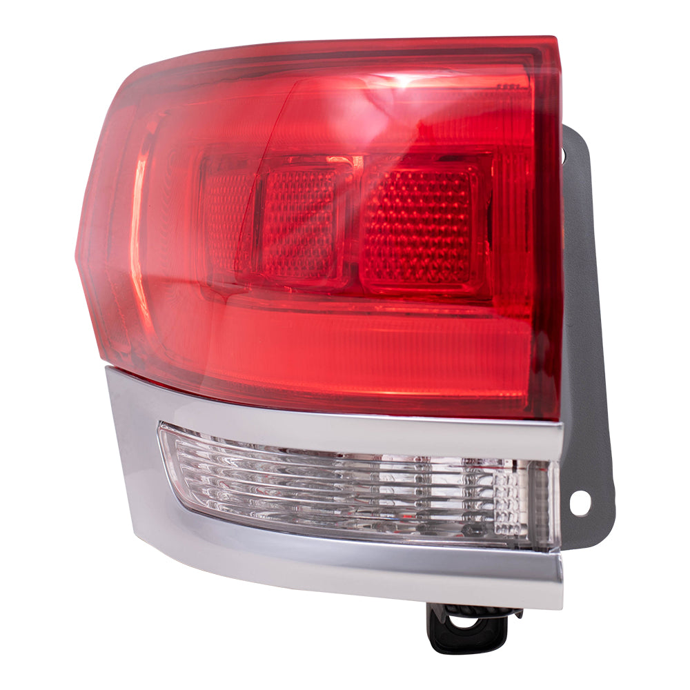 Brock Replacement Driver Side Tail Light Assembly with Platinum Insert Body Mounted Panel Compatible with 2014-2020 Grand Cherokee