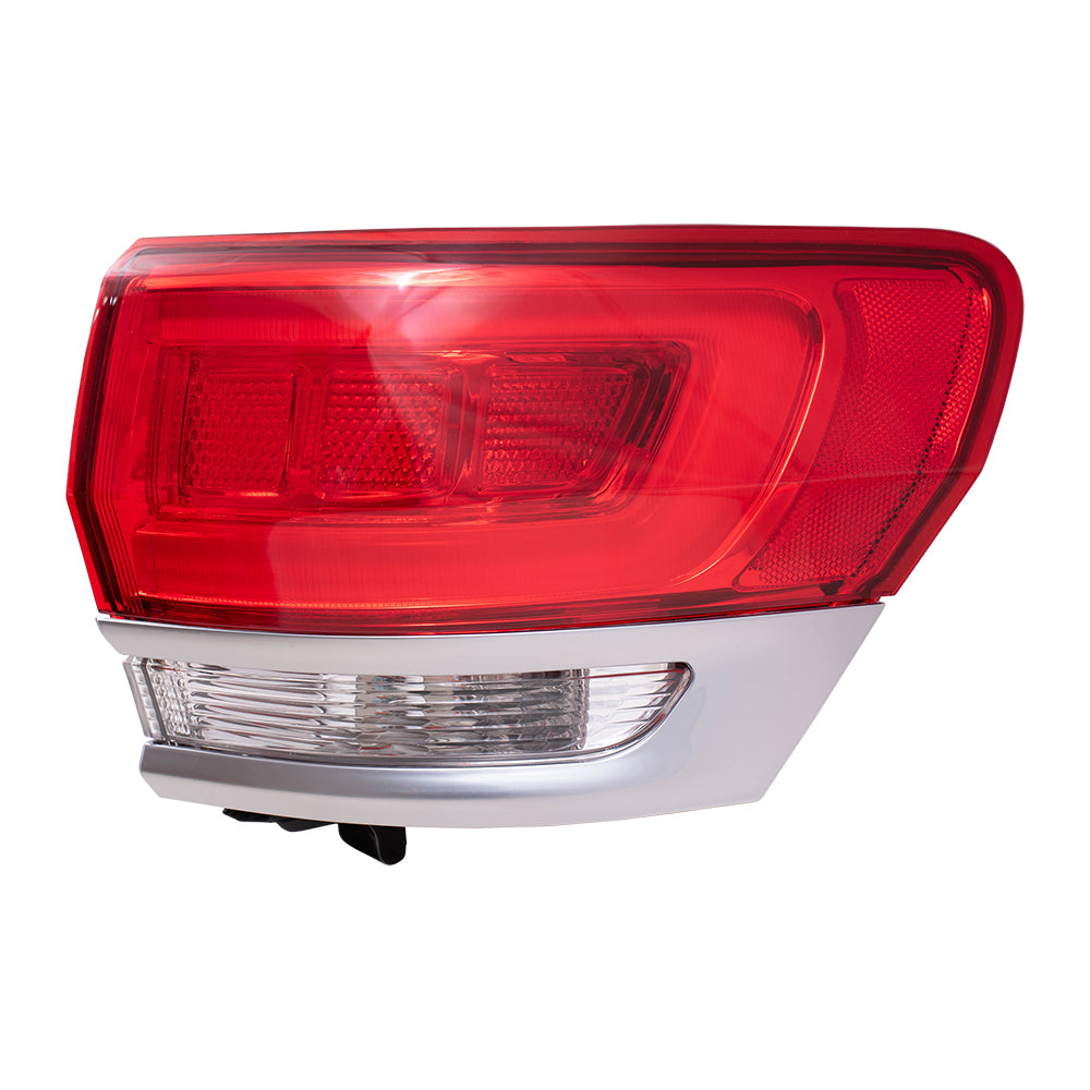 Brock Replacement Passenger Side Tail Light Assembly with Platinum Insert Body Mounted Panel Compatible with 2014-2020 Grand Cherokee