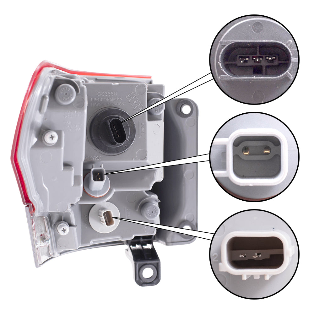 Brock Replacement Driver and Passenger Side Tail Light Assembly with Gray Bezel without Platinum Insert Body Mounted Set Compatible with 14-20 Grand Cherokee