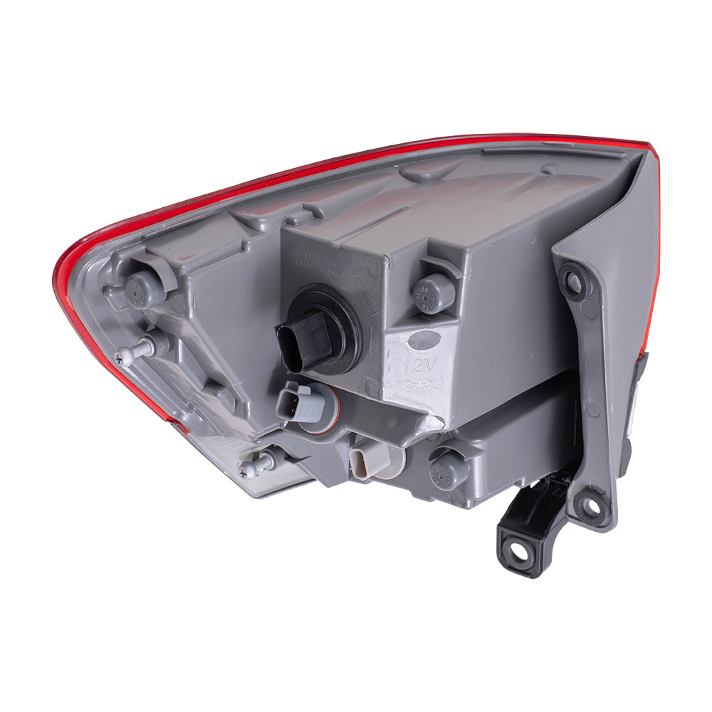 Brock Replacement Passenger Side Tail Light Assembly with Gray Bezel without Platinum Insert Body Mounted Compatible with 14-20 Grand Cherokee