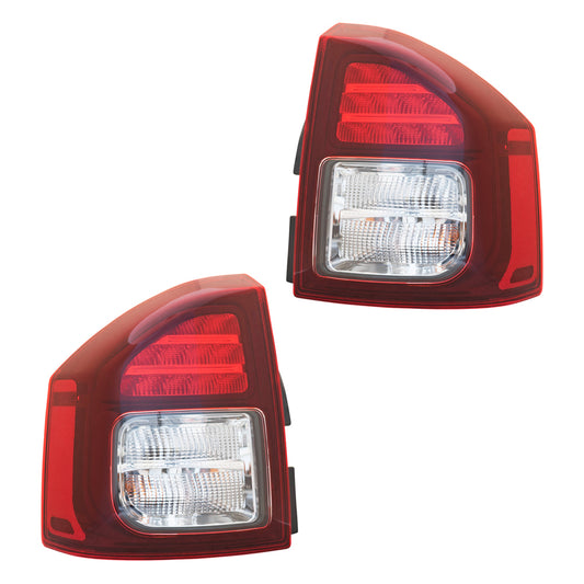 Brock Aftermarket Replacement Driver Left Passenger Right Combination Tail Light Assembly Set Compatible With 2014-2017 Jeep Compass