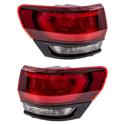 Brock Replacement Driver and Passenger Side Tail Light Assemblies Quarter Mounted Compatible with 2014-2021 Jeep Grand Cherokee SRT/ 2014-2021 Trackhawk