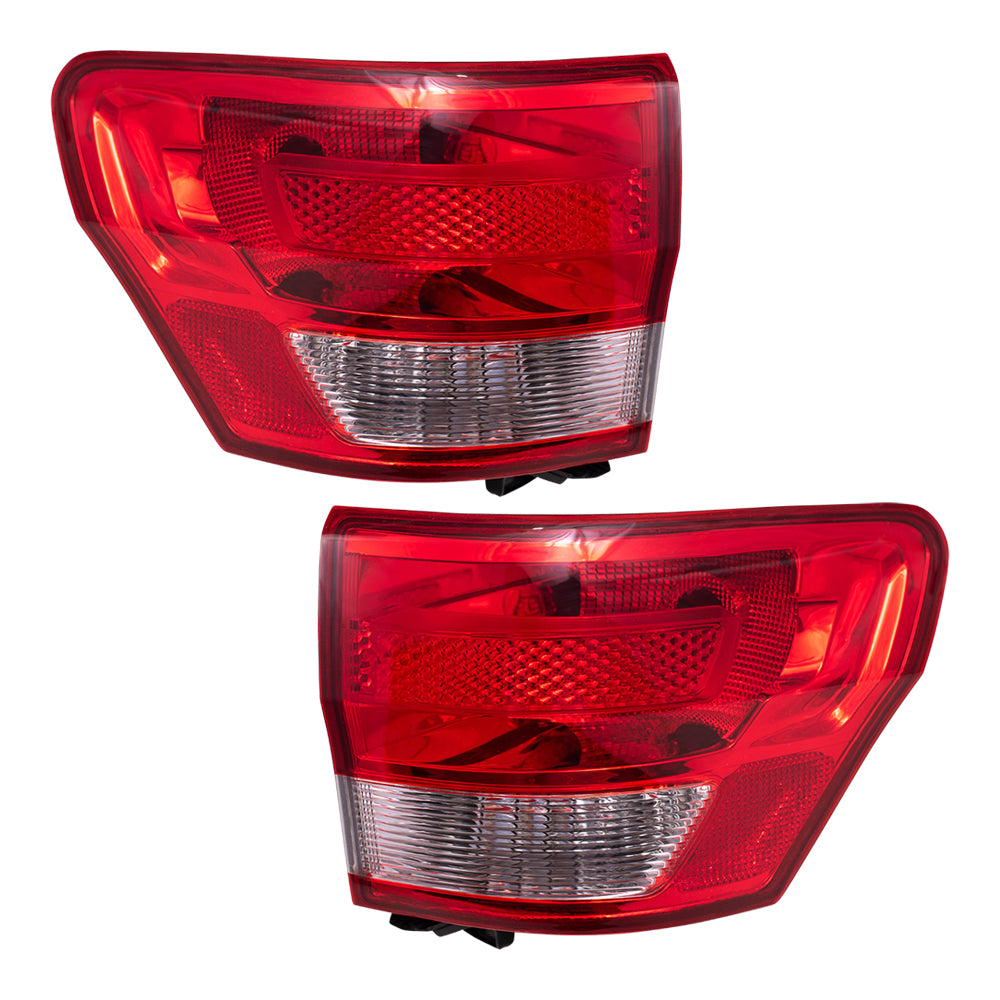 Brock Replacement Set Driver and Passenger Quarter Panel Mounted Tail Lights Compatible with 2011-2013 Grand Cherokee 55079421AG 55079420AG