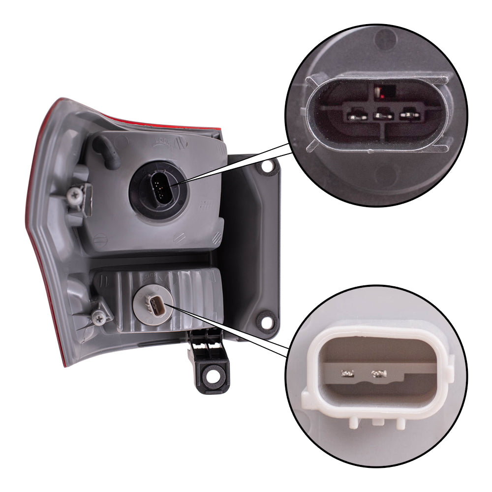 Brock Replacement Set Driver and Passenger Quarter Panel Mounted Tail Lights Compatible with 2011-2013 Grand Cherokee 55079421AG 55079420AG