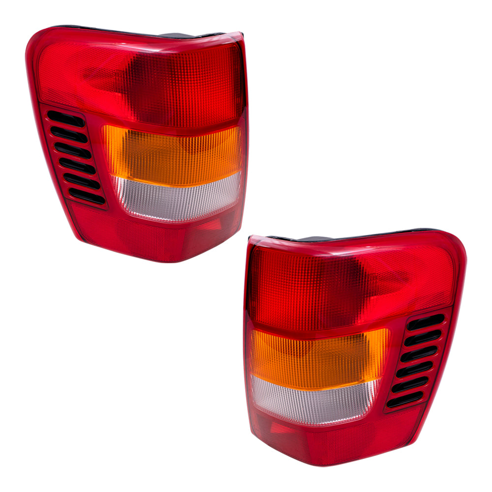 Brock Aftermarket Replacement Driver Left Passenger Right Tail Light Assembly Set with Circuit Board-Bulbs-Sockets Compatible with 1999-2002 Jeep Grand Cherokee Built to 11/01